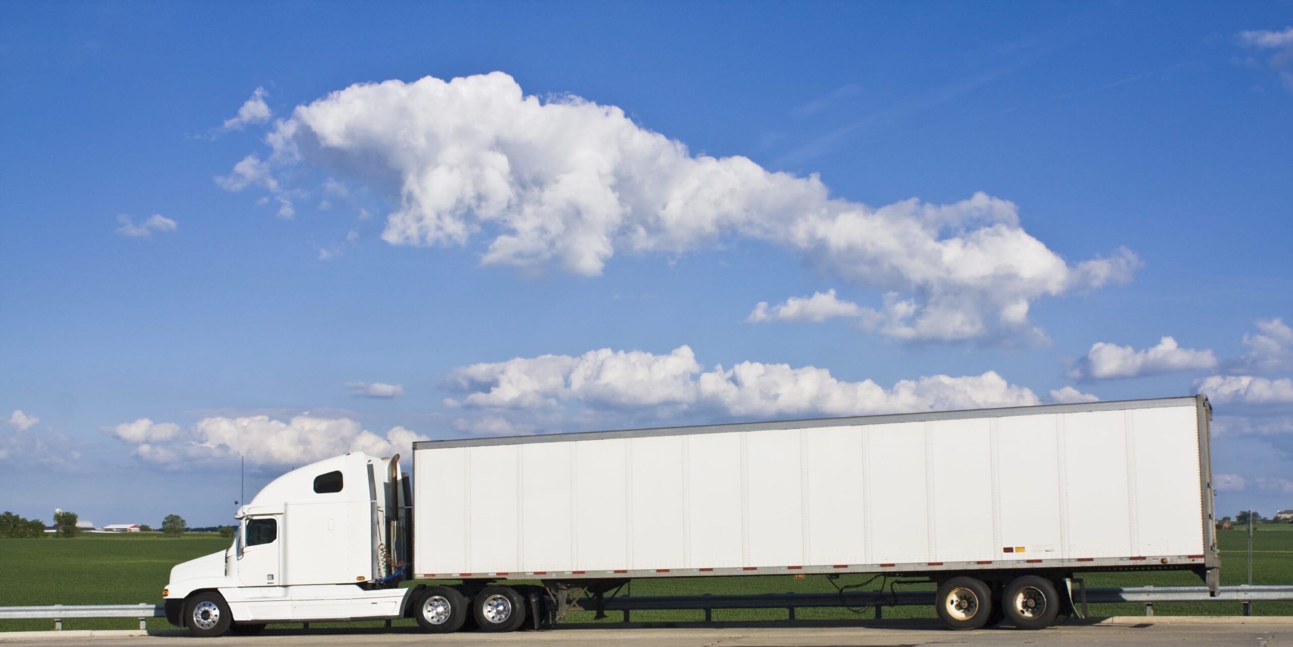 semi on flat highway
